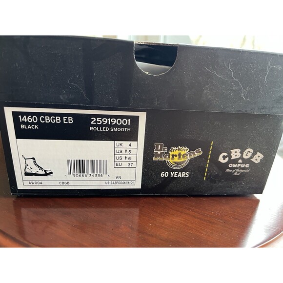 Dr. Martens x CBGB @ OMFUG 60th Anniversary 8-hole boots UK4 US6 (Womens)  NIB - Picture 8 of 10